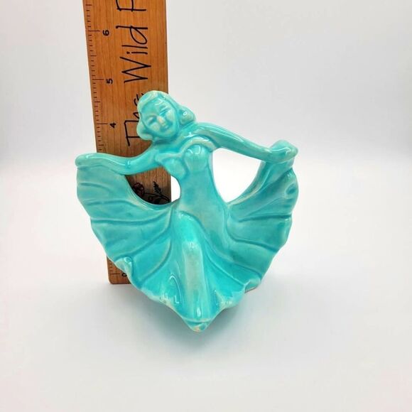 Vintage Monrovia Walker California Pottery Dancing Lady Aqua Blue Figurine - Picture 11 of 14